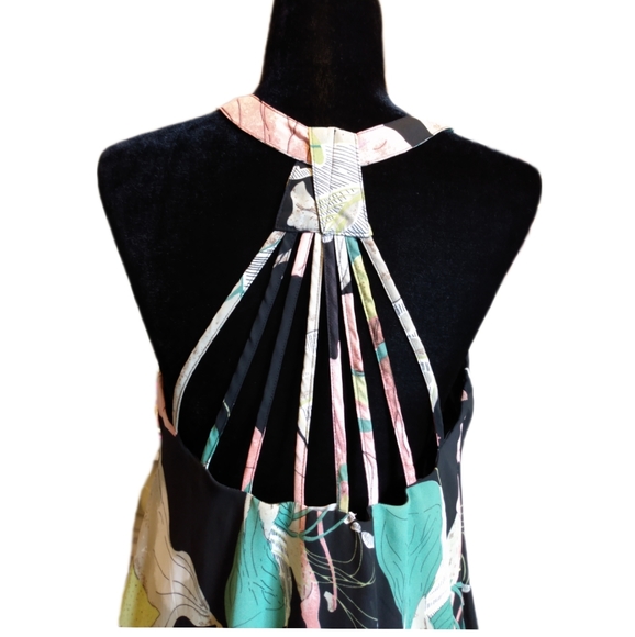🔴 SALE Entro Anthropologie Floral Halter Open Back Sundress - Picture 6 of 10